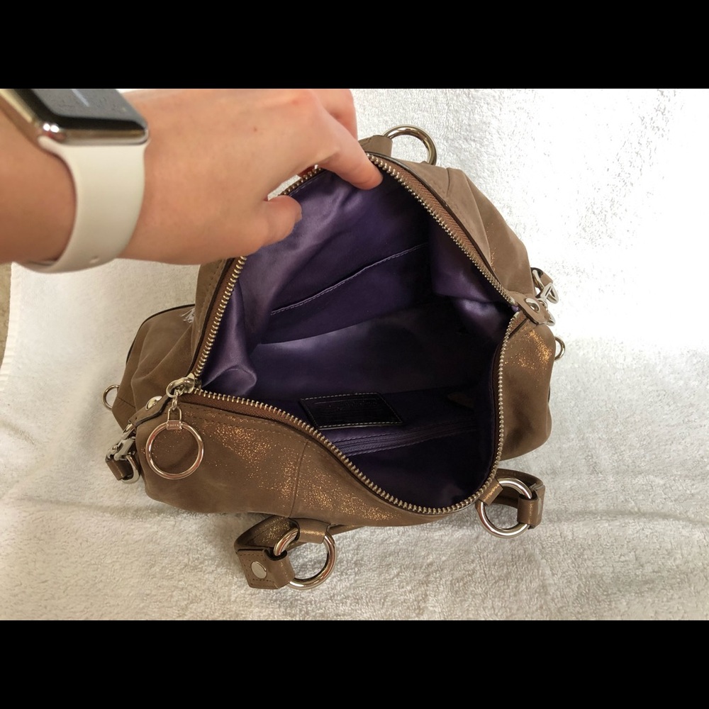 Coach Poppy Brown Fabric Purse - Picture 3 of 3